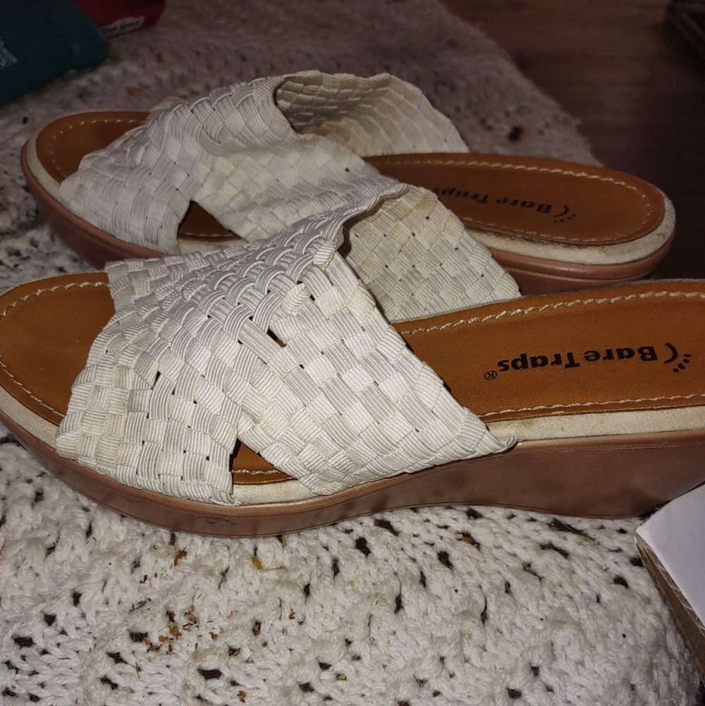 BareTraps Women's Woven Tan Sandals